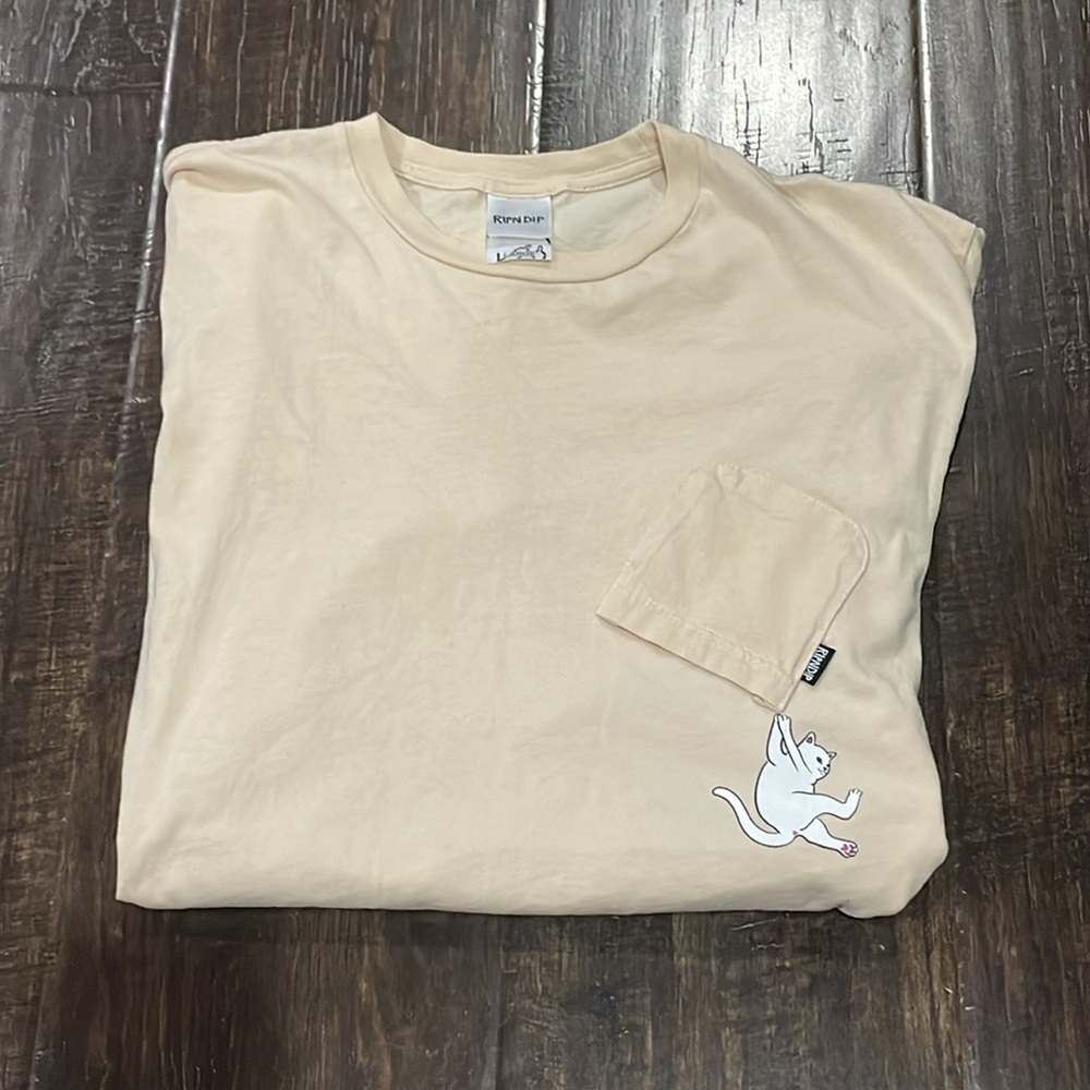 Ripndip short sleeve tee tan color sz L